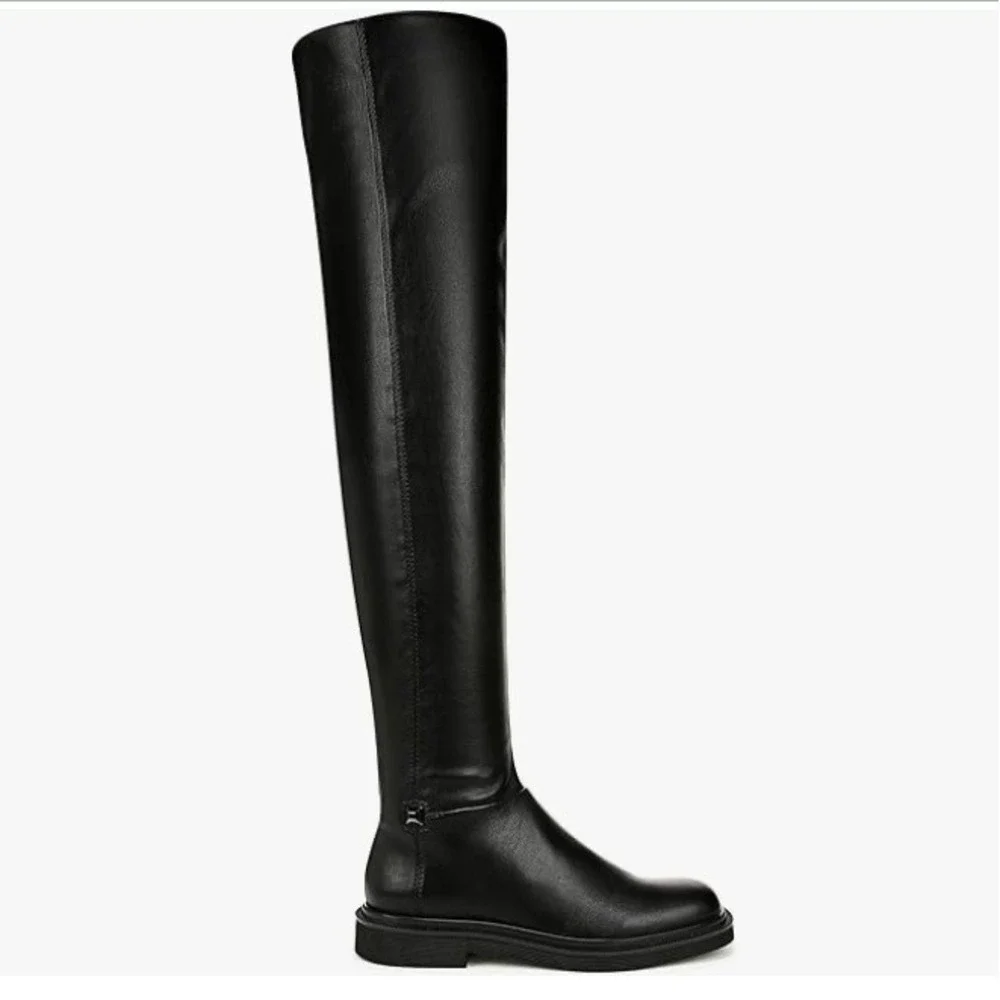Franco Sarto Kelly Black Over The Knee Flat‎ Heel Boots Size 6 Sophisticated NEW